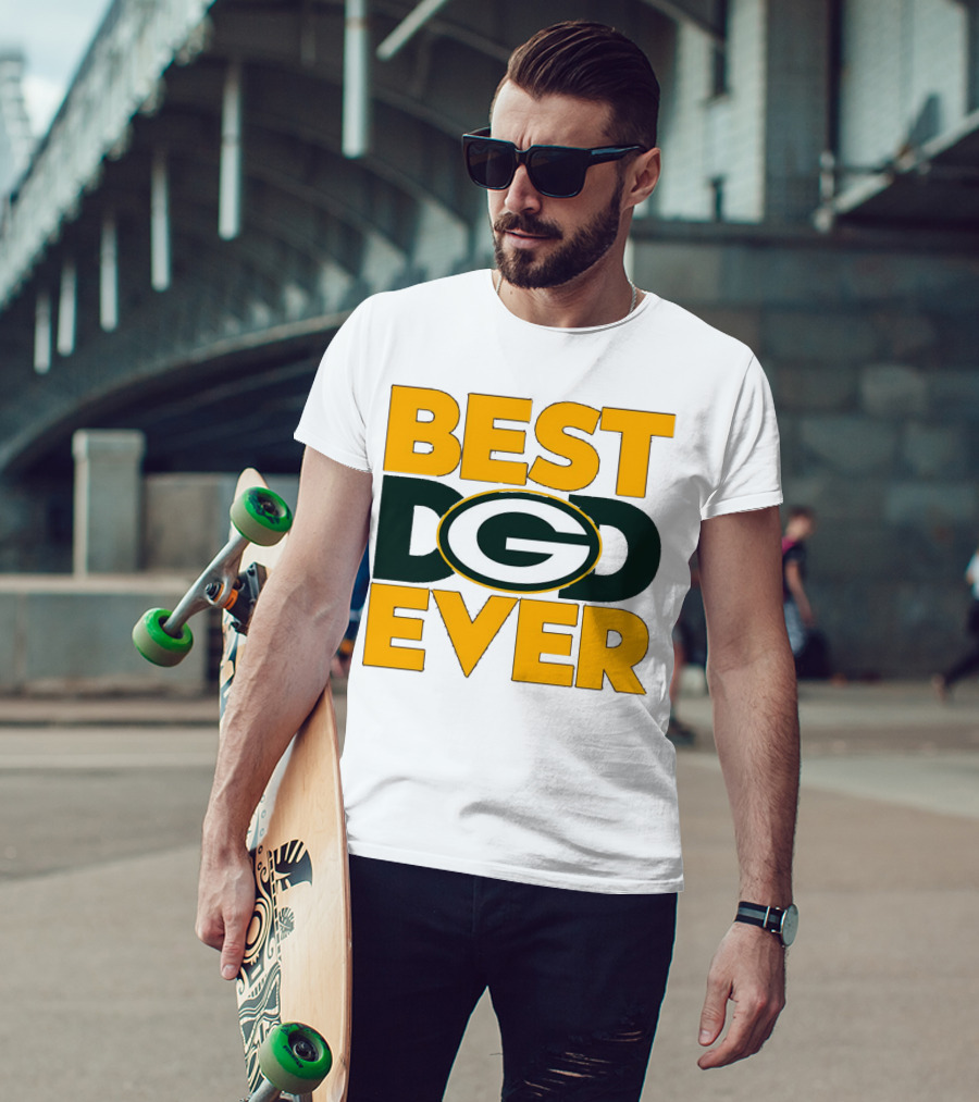 Best Dad Ever Green Bay Packers Logo NFL T-Shirt