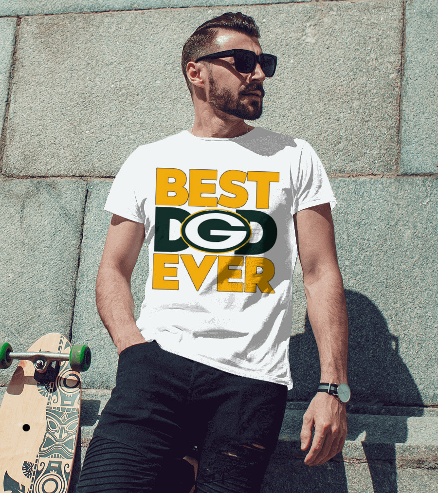 Best Dad Ever Green Bay Packers Logo NFL T-Shirt