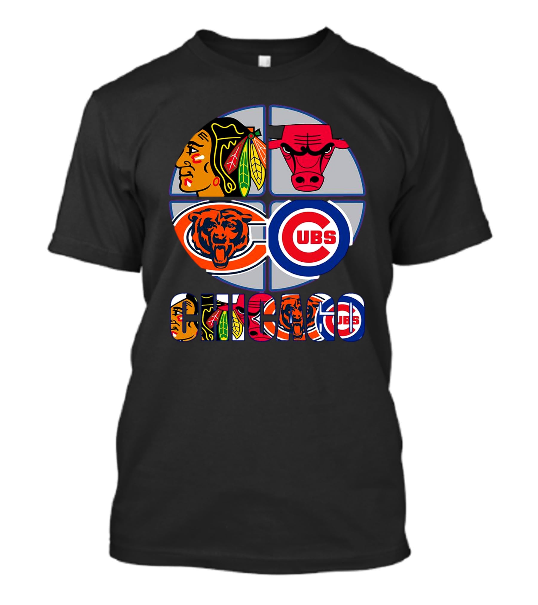 Chicago Sports Blackhawks Bulls Bears Cubs T-Shirt