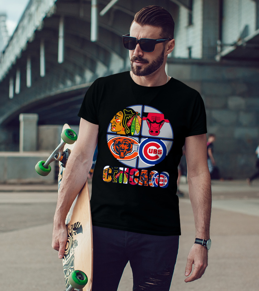 Chicago Sports Blackhawks Bulls Bears Cubs T-Shirt
