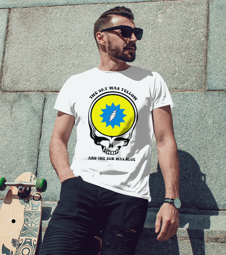 Grateful Dead Skull With Yellow Sky And Blue Sun Iconic T-Shirt