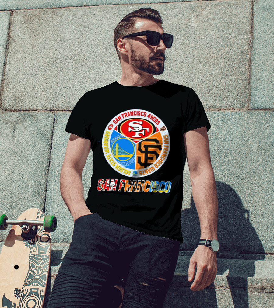 San Francisco 49ers Golden State Warriors Giants Logos San Francisco T-Shirt