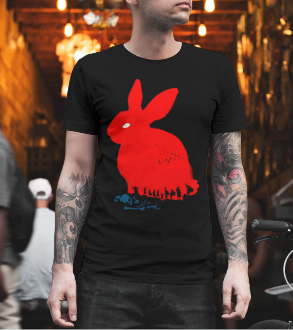 Death Awaits Red Rabbit Skull T-Shirt Death Awaits Red Rabbit Skull T-Shirt