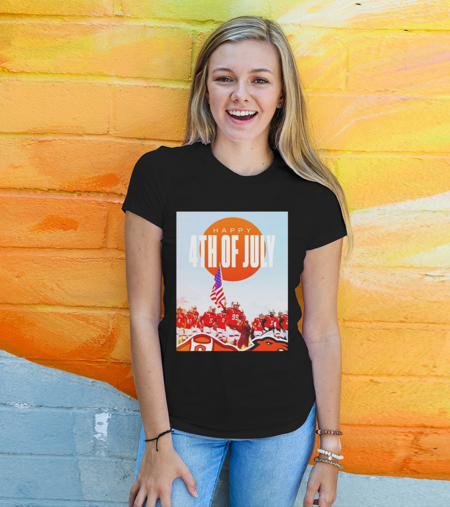 Happy 4th Of July Campbell Fighting Camels Football Team T-Shirt