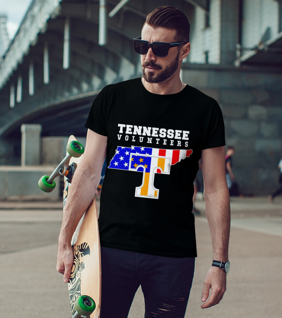 Tennessee Volunteers American Flag Map T T-Shirt