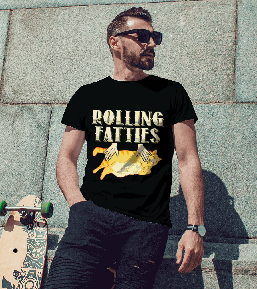 Rolling Fatties Cat With Hands T-Shirt