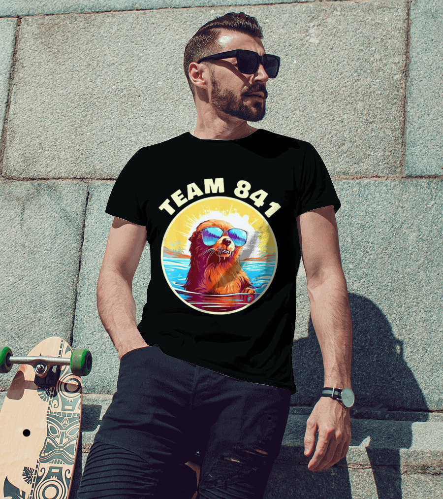 Team 841 Surfing Otter My Way California Sea Otter T-Shirt
