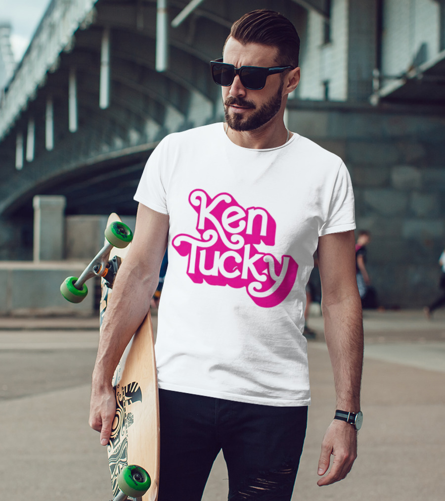 Ken Tucky Ken-Ergy Barbie Retro Bold Pink Letters T-Shirt