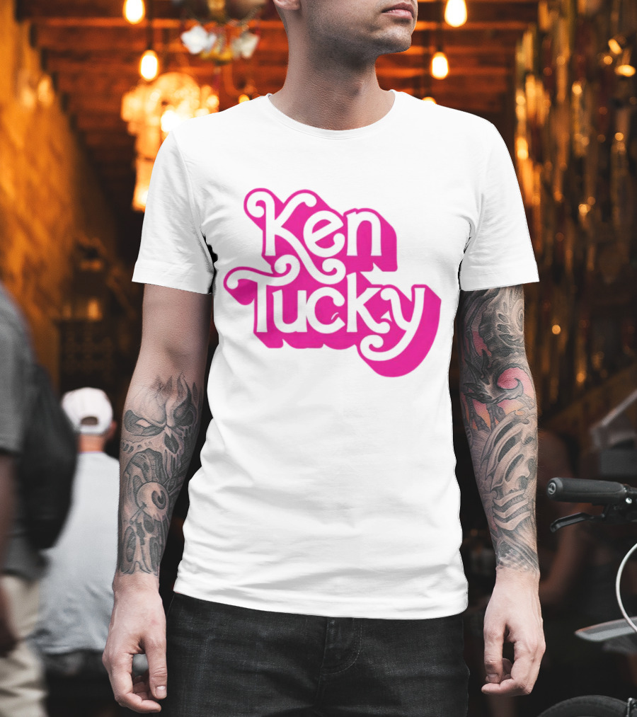 Ken Tucky Ken-Ergy Barbie Retro Bold Pink Letters T-Shirt