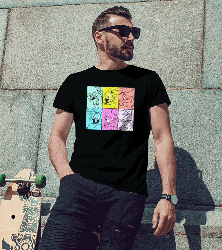Looney Tunes Bugs Bunny Pop Art Color Blocks Eh What's Up Doc Okay Thbt It T-Shirt