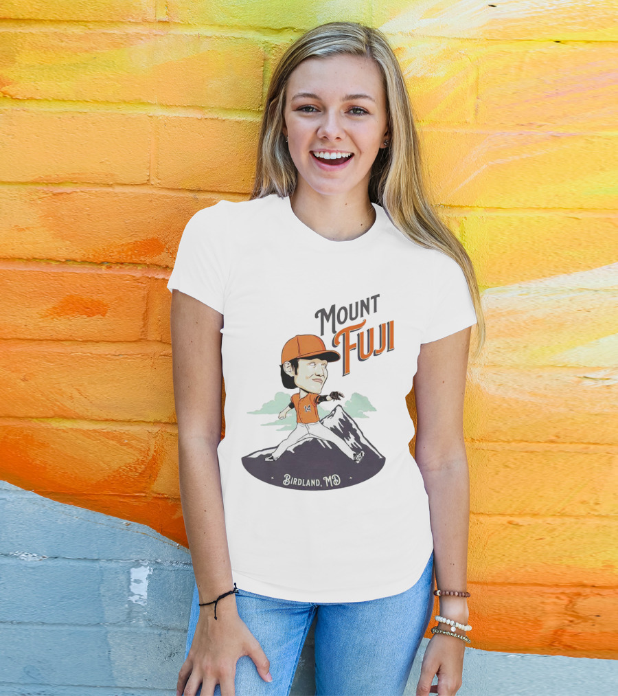 Mount Fuji Birdland MD Baseball Cartoon Character T-Shirt