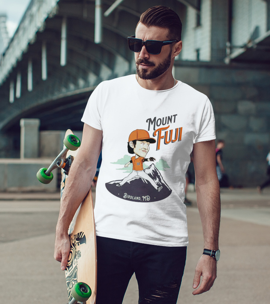 Mount Fuji Birdland MD Baseball Cartoon Character T-Shirt