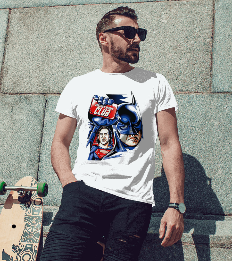 Burton's Heroes Club: Batman Fight Club Featuring Nicolas Cage As Superman T-Shirt