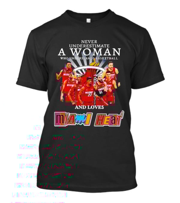 Never Underestimate A Woman Who Understands Basketball And Loves Miami Heat T-Shirt