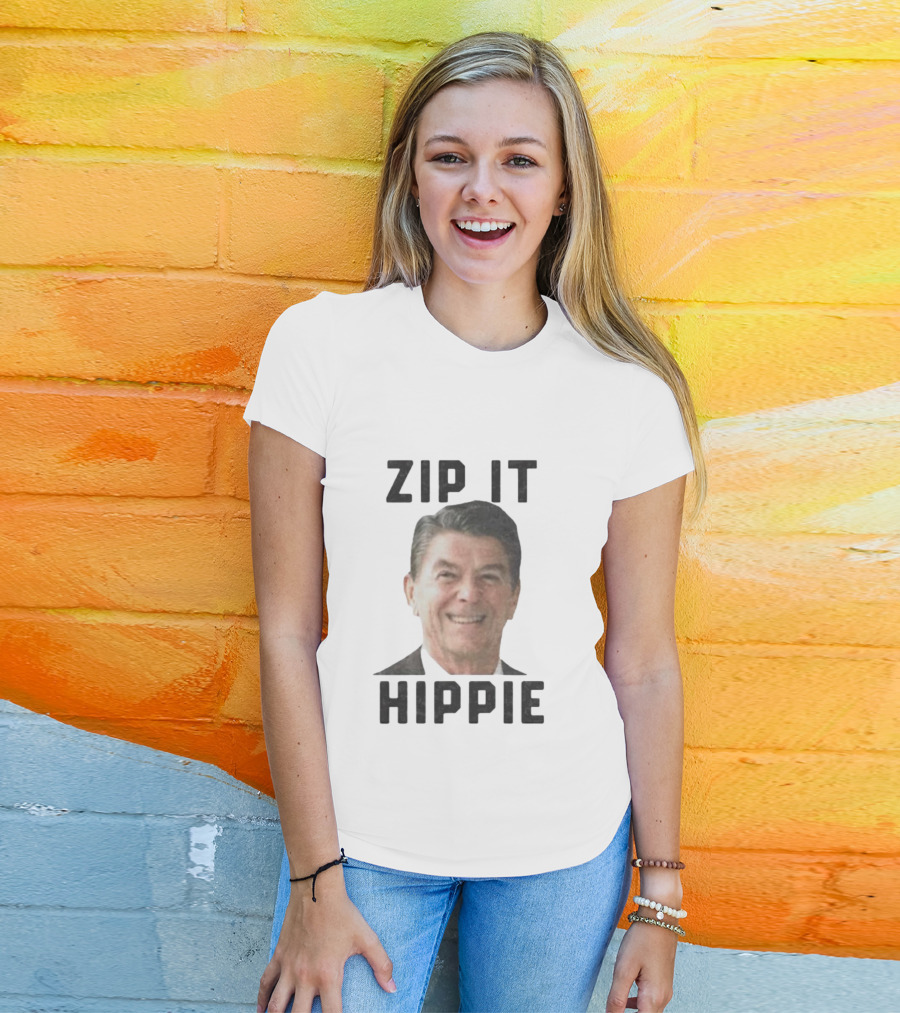 Zip It Hippie Ronald Reagan T-Shirt