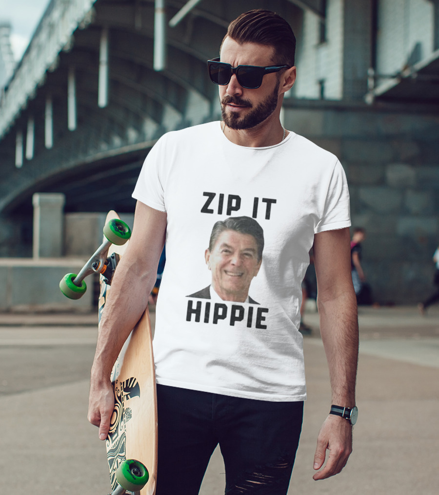 Zip It Hippie Ronald Reagan T-Shirt