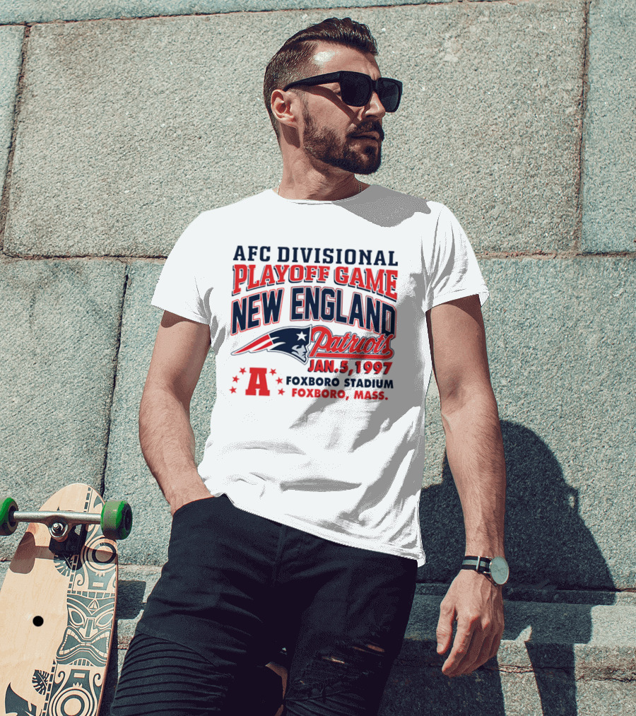 AFC Divisional Playoff Game New England Patriots January 5 1997 Foxboro Stadium Foxboro Mass T-Shirt