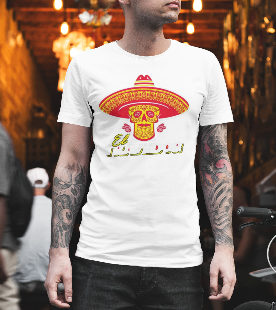 El Travedor Skull Sombrero Kansas City Football T-Shirt