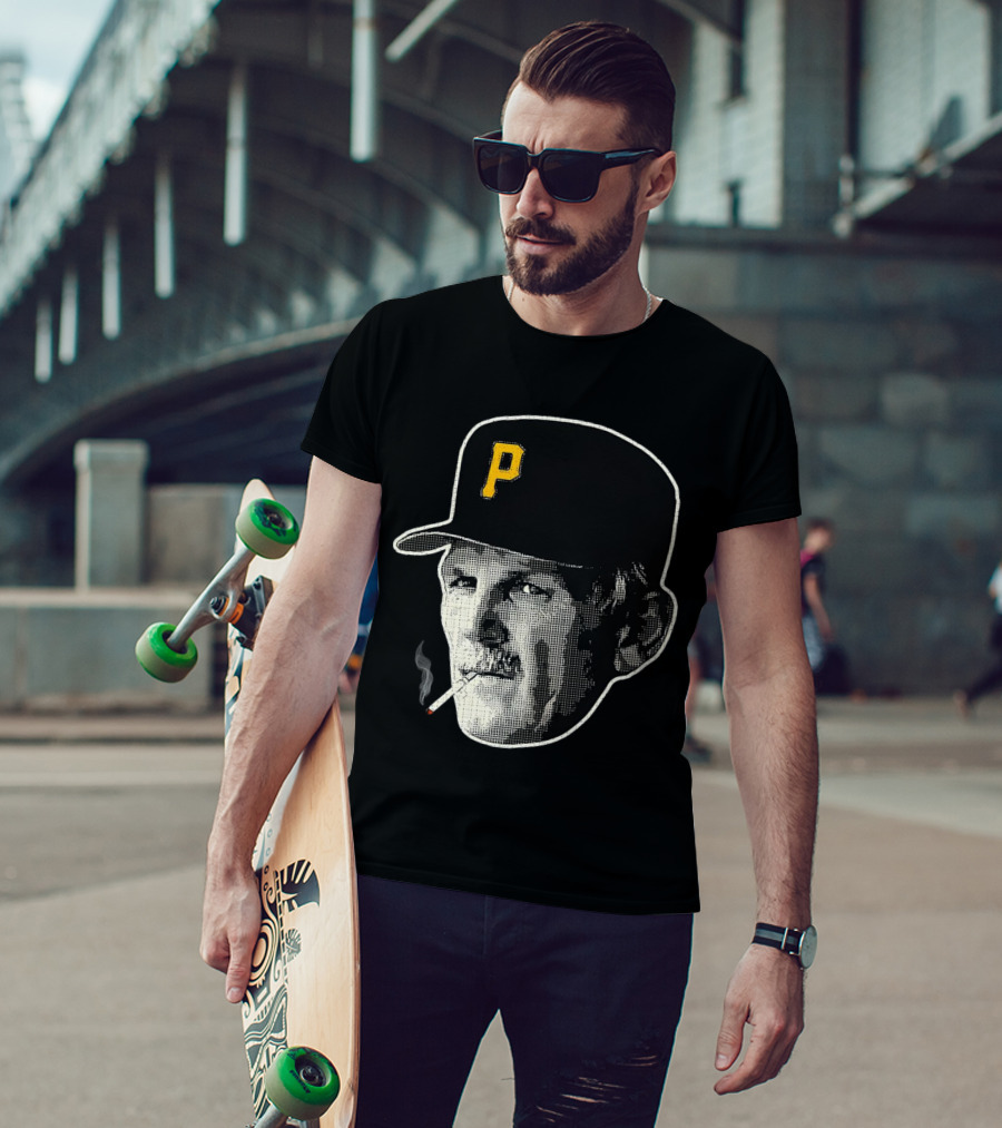 Jim Leyland Pittsburgh Pirates Manager Smoking Icon Baseball Cap T-Shirt