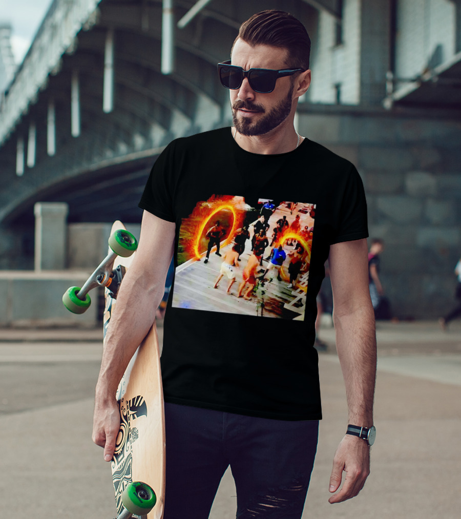 Montgomery Alabama Riverboat Fight Avengers Portal Scene Recreation T-Shirt