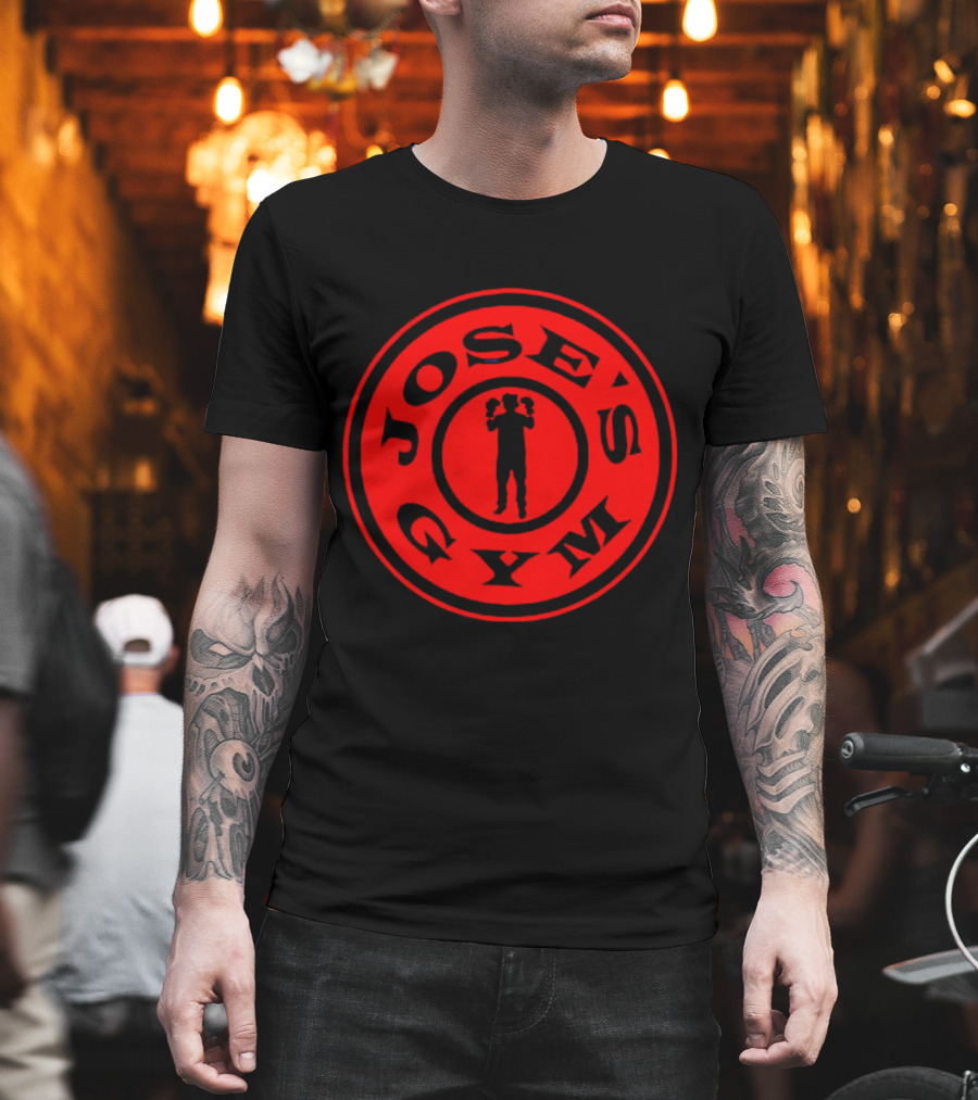 José Ramírez Jose's Gym Powerlifting Silhouette Emblem T-Shirt