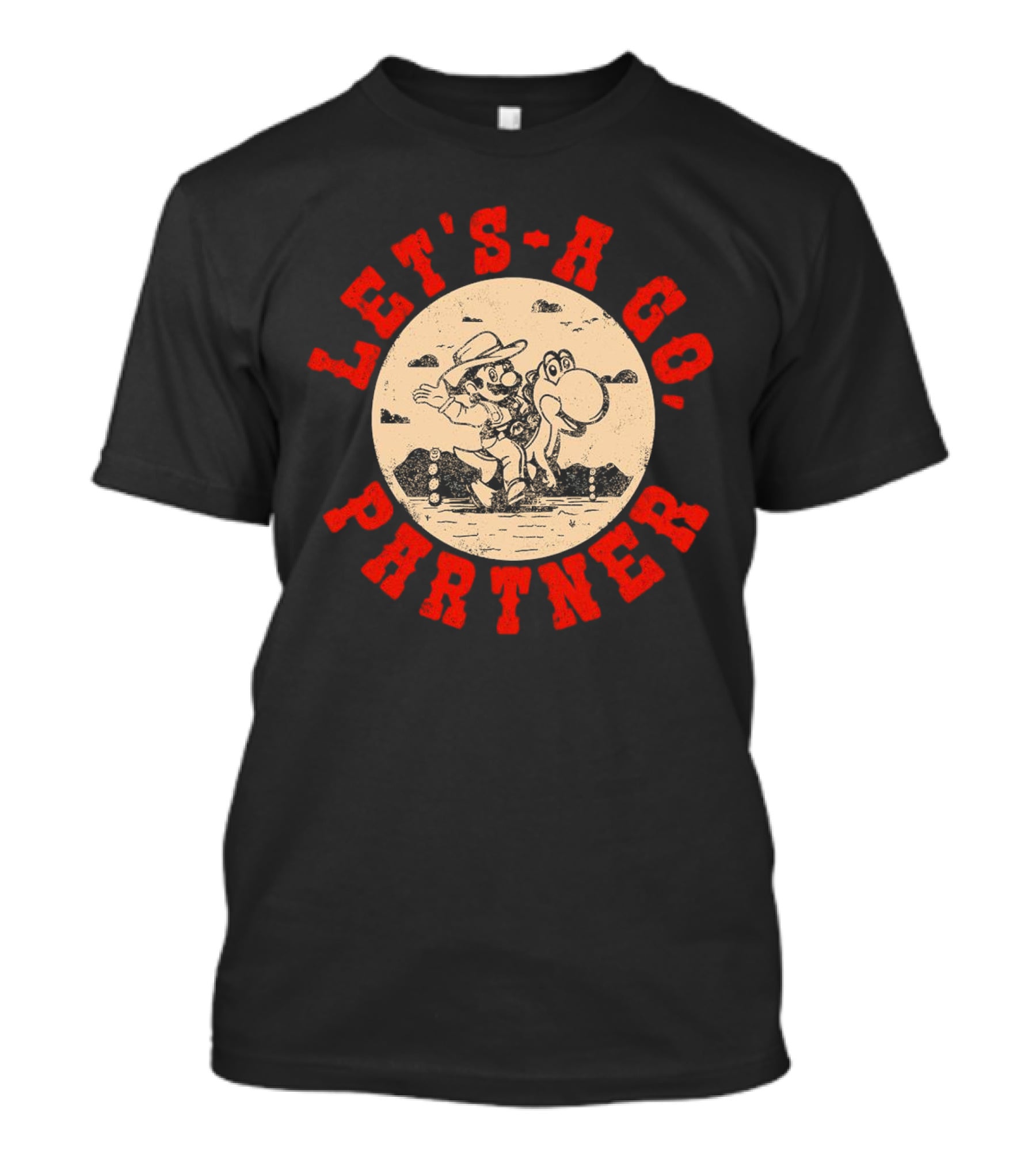 Let's-a Go Partner Mario And Yoshi Western Adventure T-Shirt