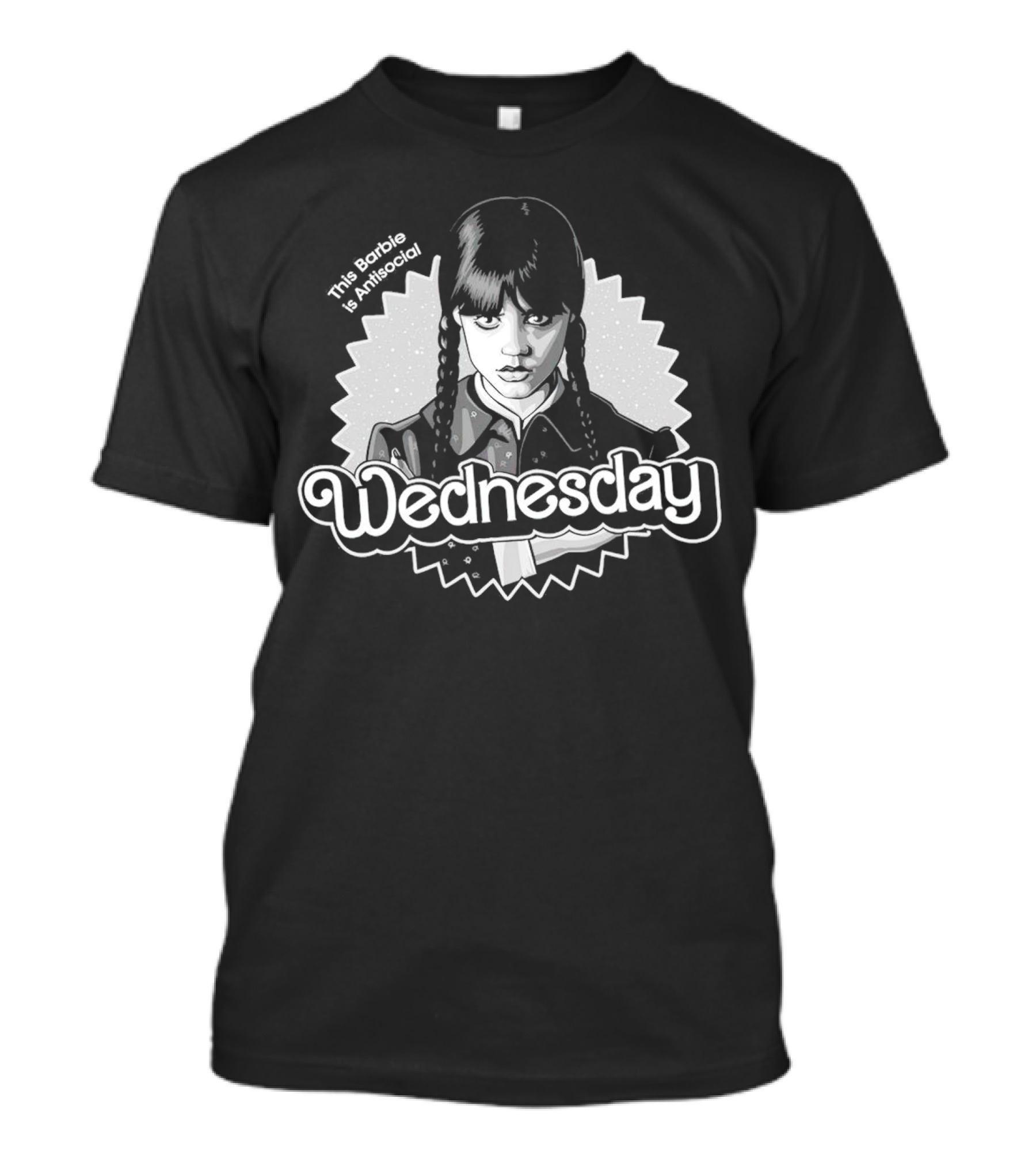 This Barbie Is Antisocial Wednesday Addams Character Look T-Shirt