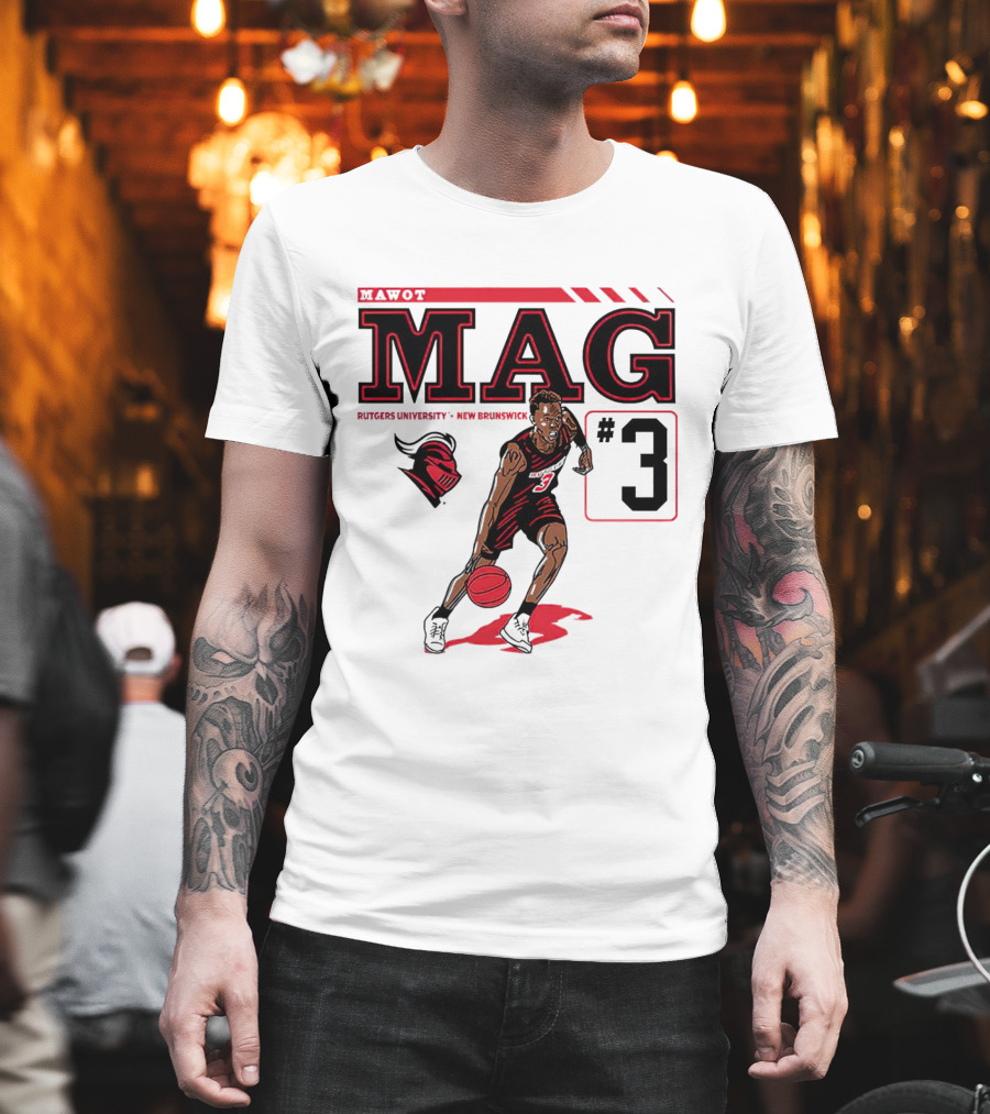 Mawot Mag #3 Rutgers Scarlet Knights Basketball Caricature Rutgers University New Brunswick T-Shirt