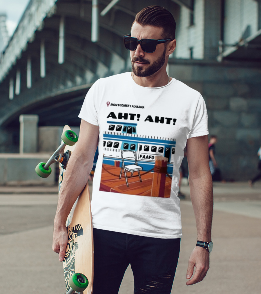 Montgomery Alabama AHT AHT FAAFO Brawl Chair Boat Scene T-Shirt