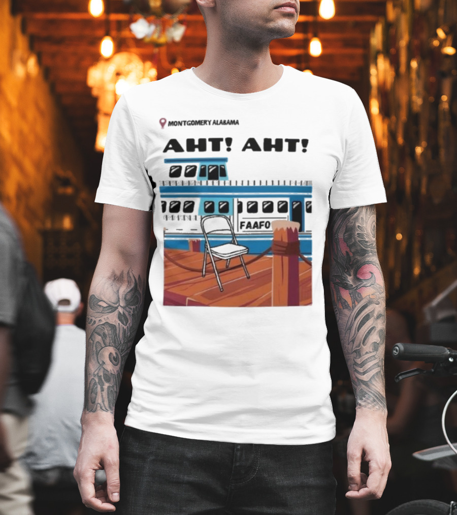 Montgomery Alabama AHT AHT FAAFO Brawl Chair Boat Scene T-Shirt