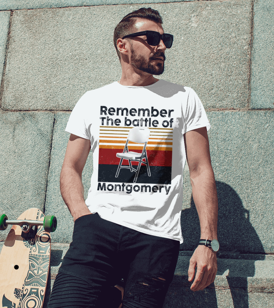 Remember The Battle Of Montgomery Vintage Chair Retro Lines T-Shirt
