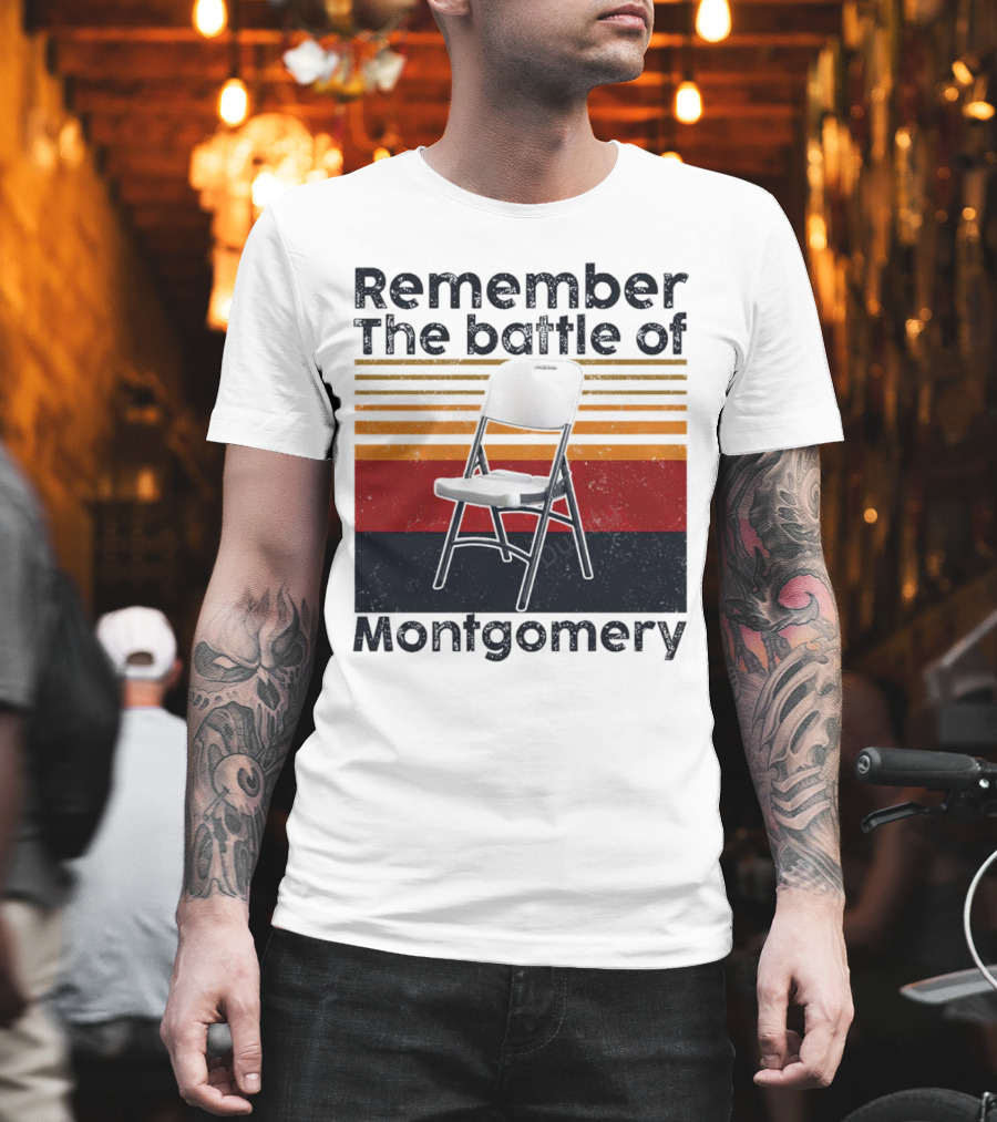 Remember The Battle Of Montgomery Vintage Chair Retro Lines T-Shirt