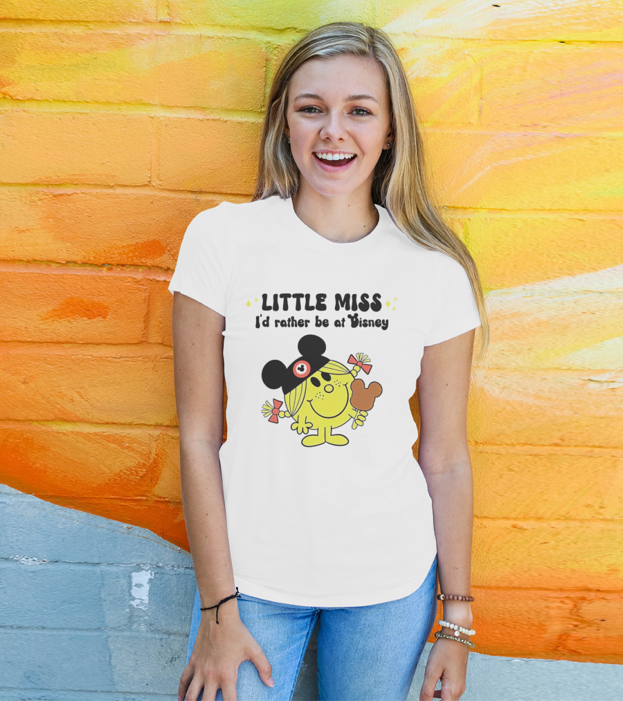Little Miss I'd Rather Be At Disney With Mickey Ears And Treat T-Shirt
