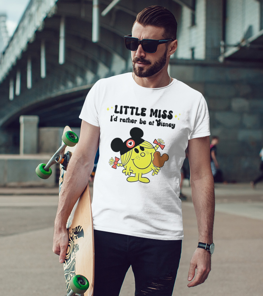Little Miss I'd Rather Be At Disney With Mickey Ears And Treat T-Shirt