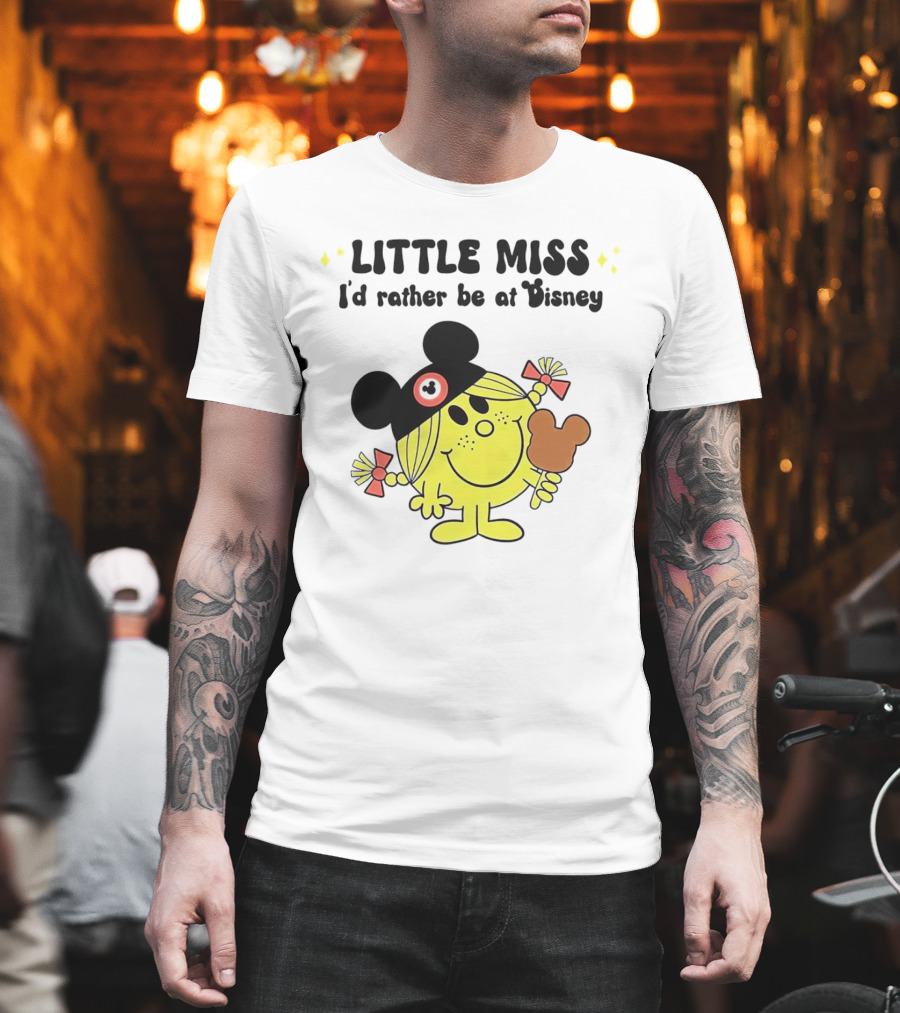 Little Miss I'd Rather Be at Disney with Mickey Ears and Treat T-Shirt