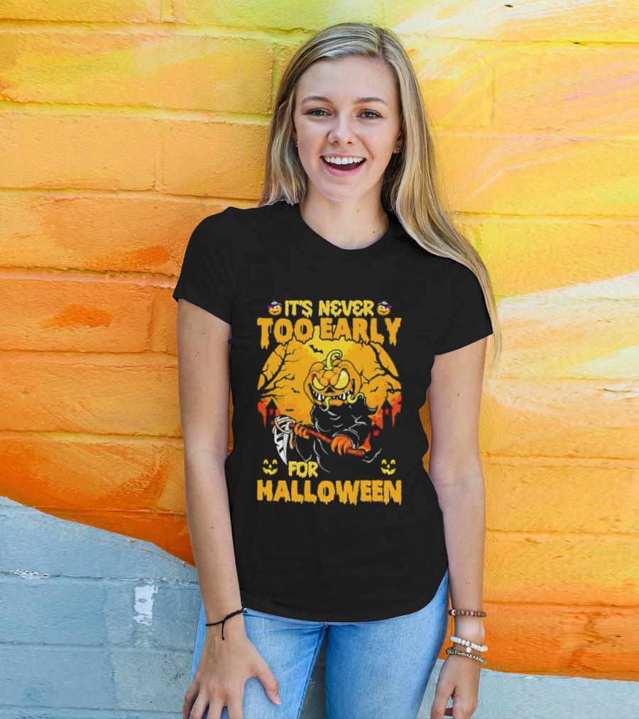 It's Never Too Early For Halloween Pumpkin Reaper Scene T-Shirt