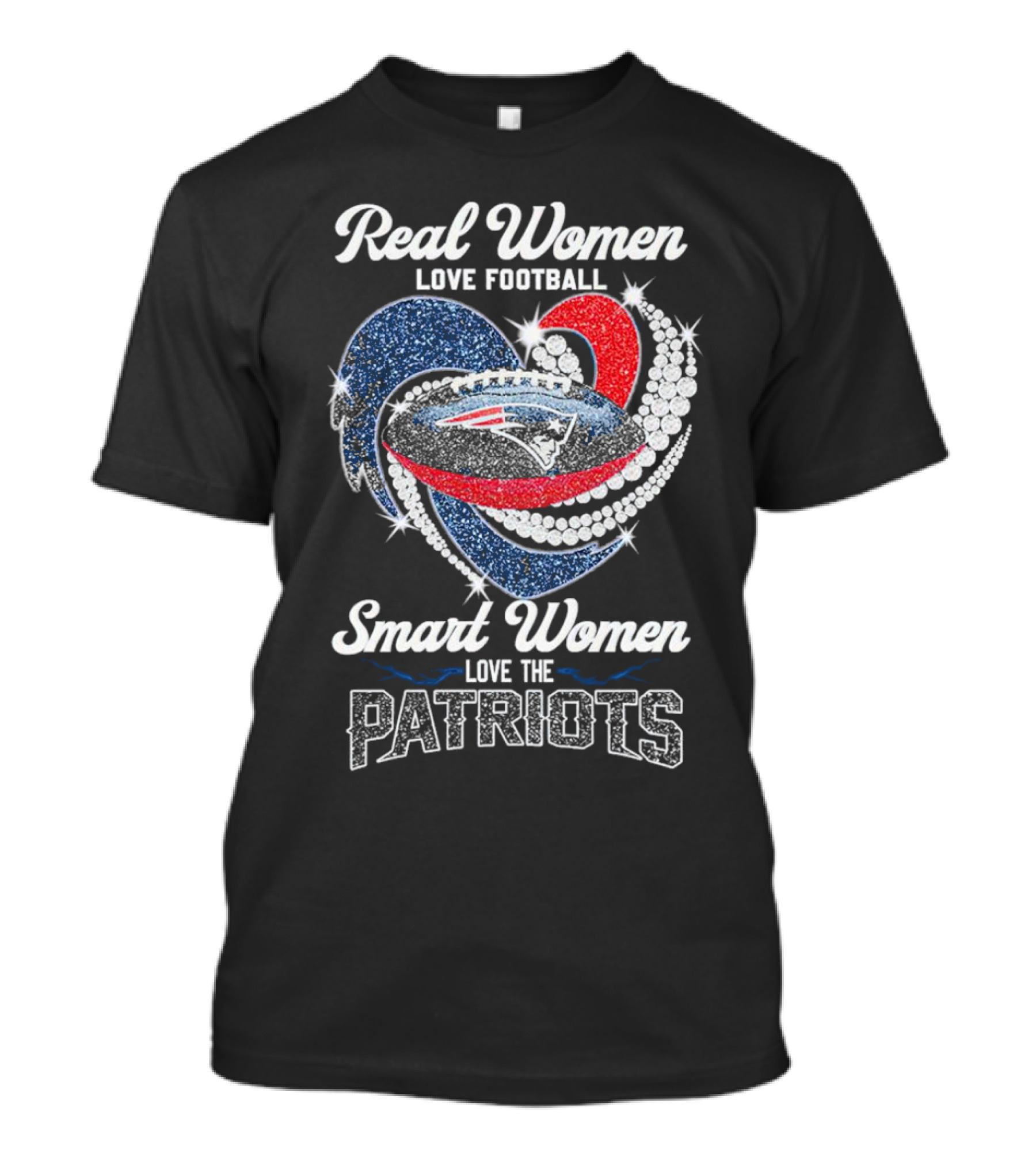 Real Women Love Football Smart Women Love The Patriots T-Shirt
