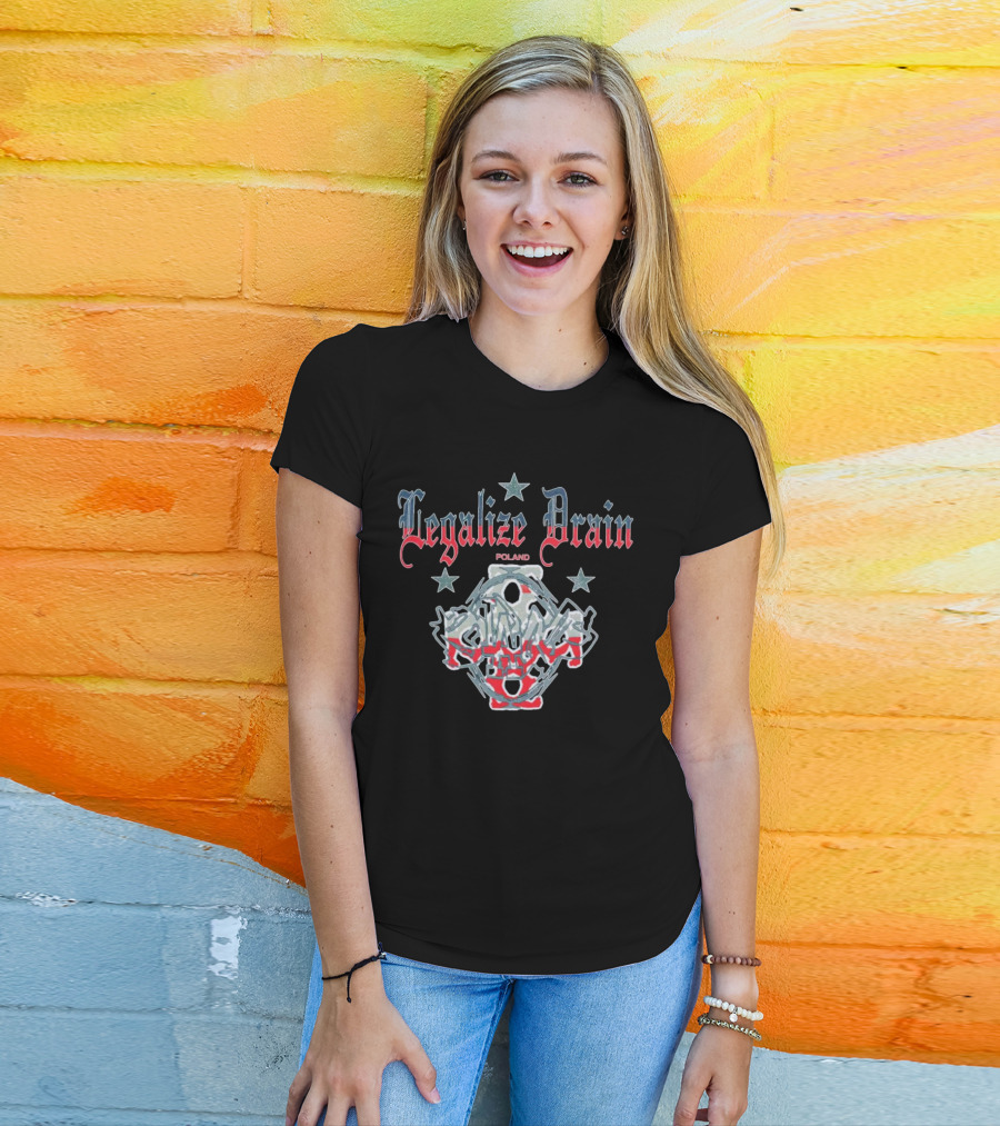 Legalize Drain Poland Stars And Chains T-Shirt