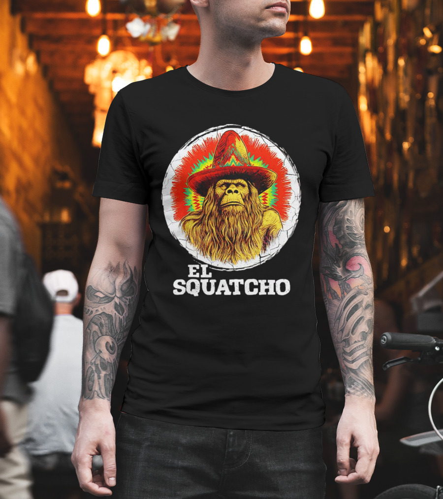 El Squatcho Psychedelic Sombrero Bigfoot T-Shirt