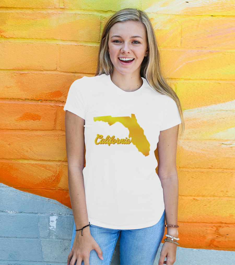California Map Golden Florida Shape T-Shirt
