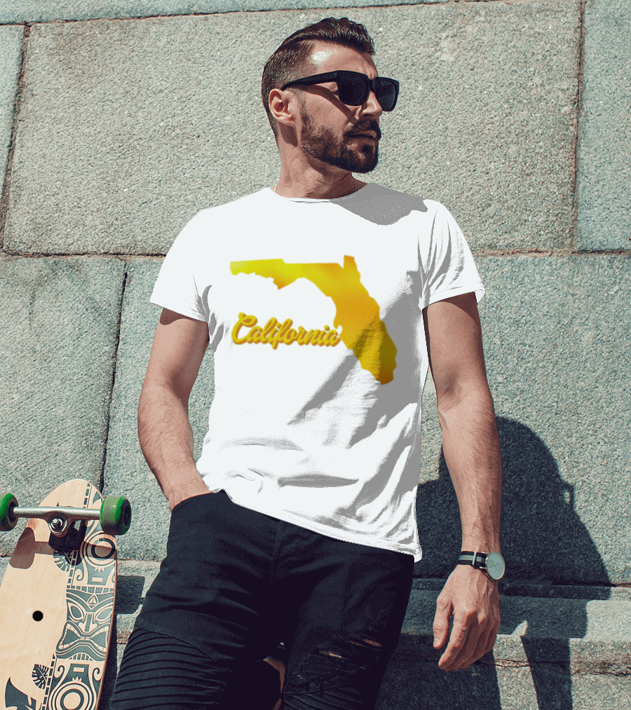 California Map Golden Florida Shape T-Shirt