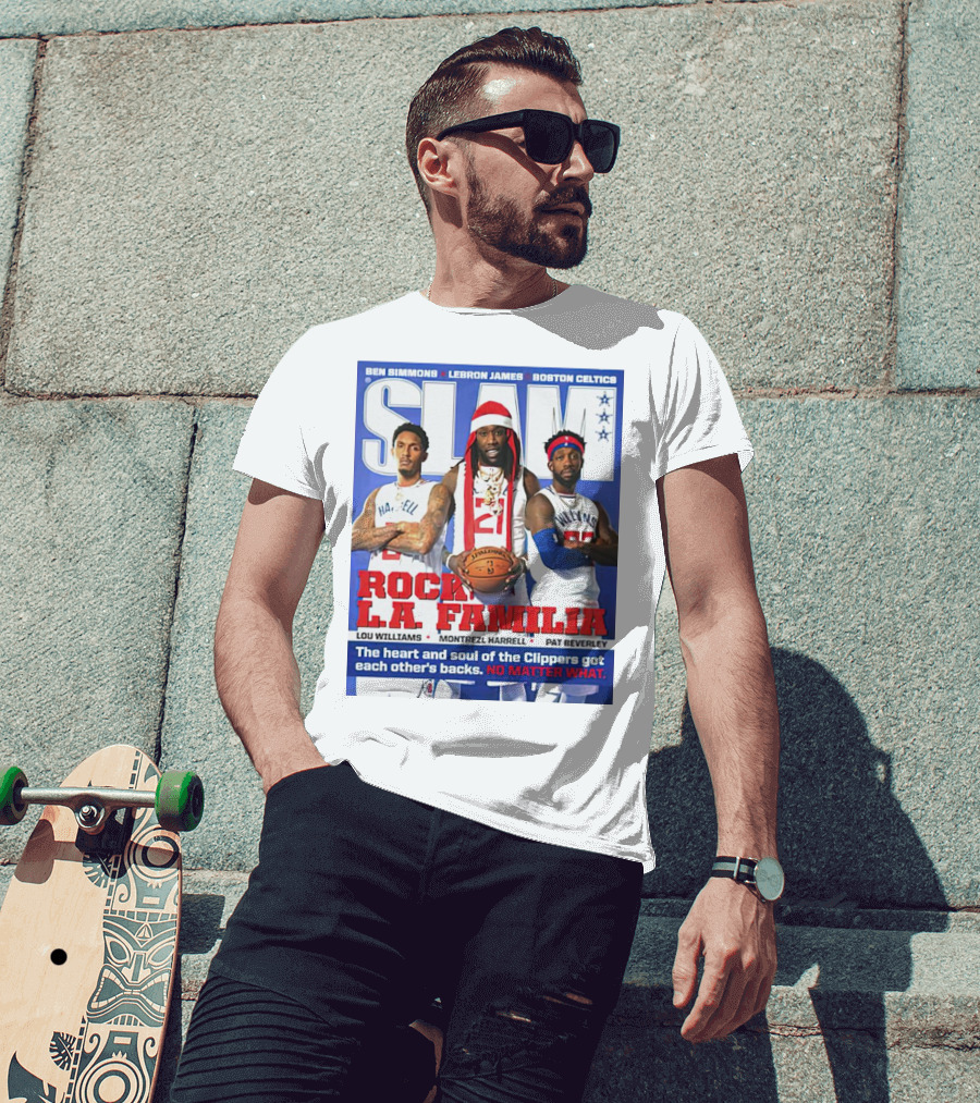 Slam Rock LA Familia Lou Williams Montrezl Harrell Pat Beverley Clippers T-Shirt
