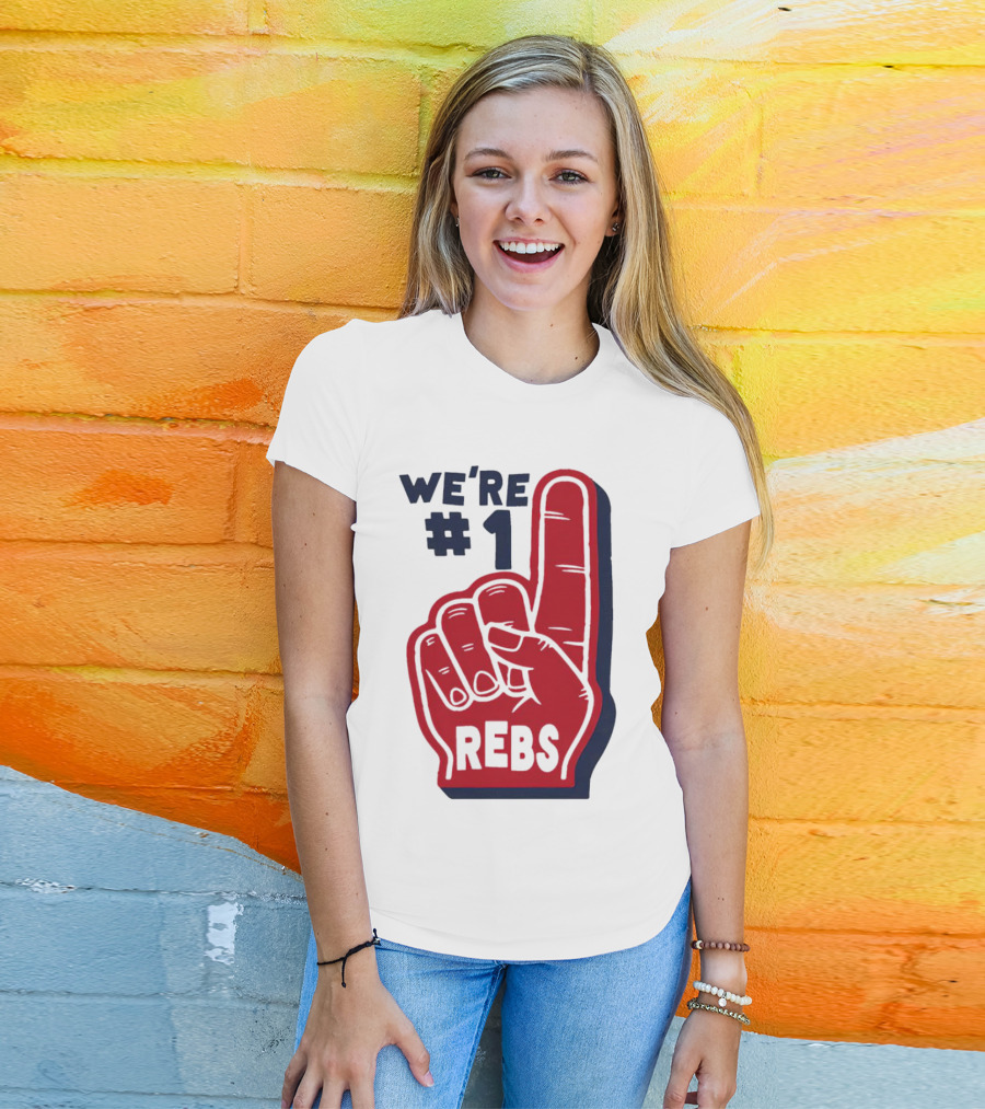 We're #1 Rebs Foam Finger Sports T-Shirt
