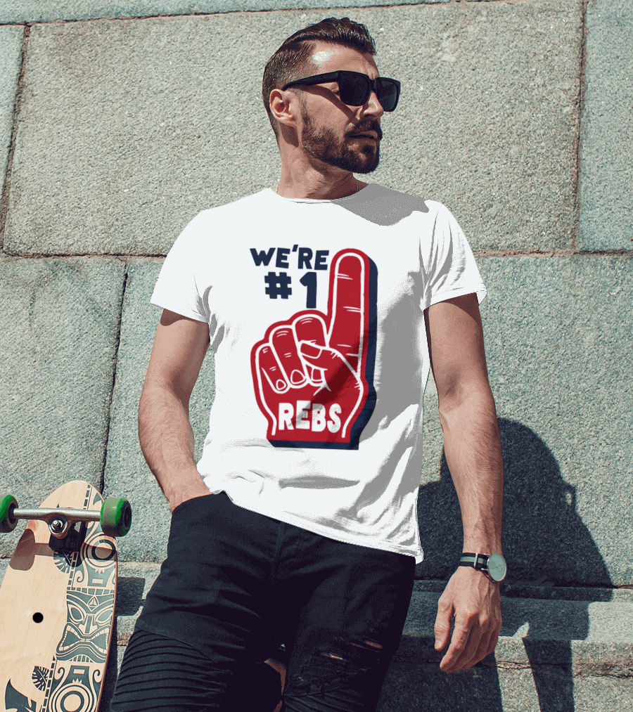 We're #1 Rebs Foam Finger Sports T-Shirt