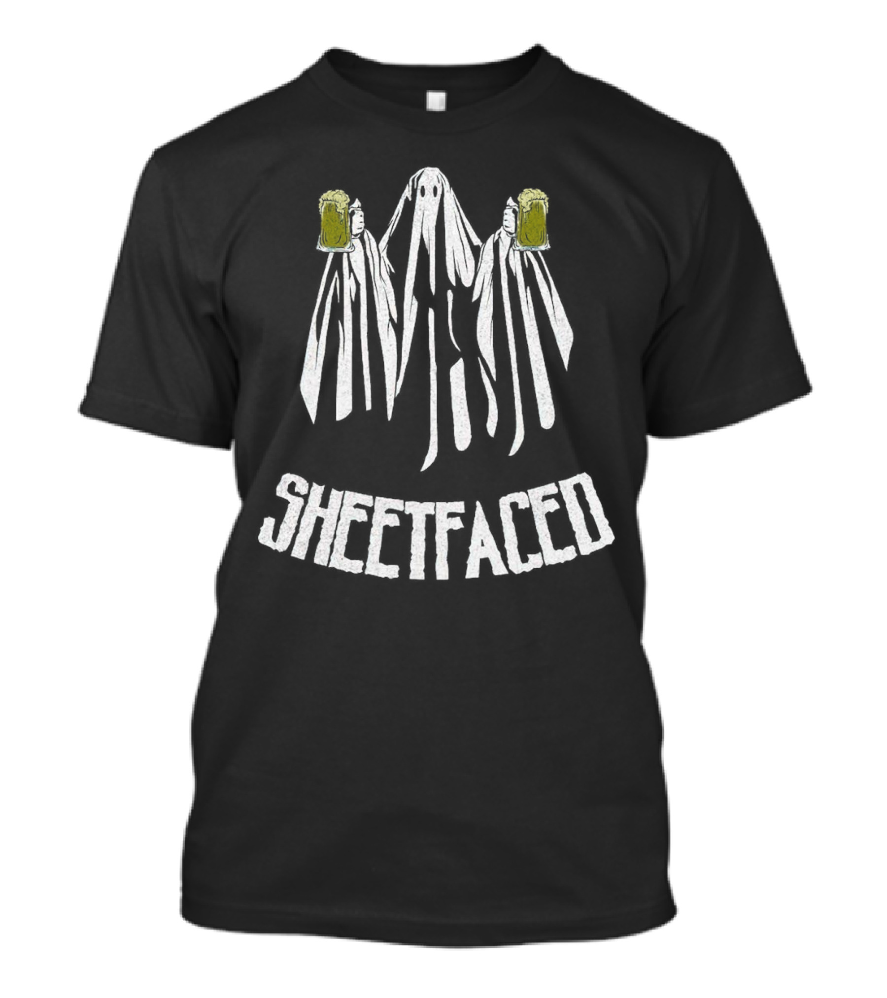 Sheetfaced Ghosts Holding Beer Halloween T-Shirt