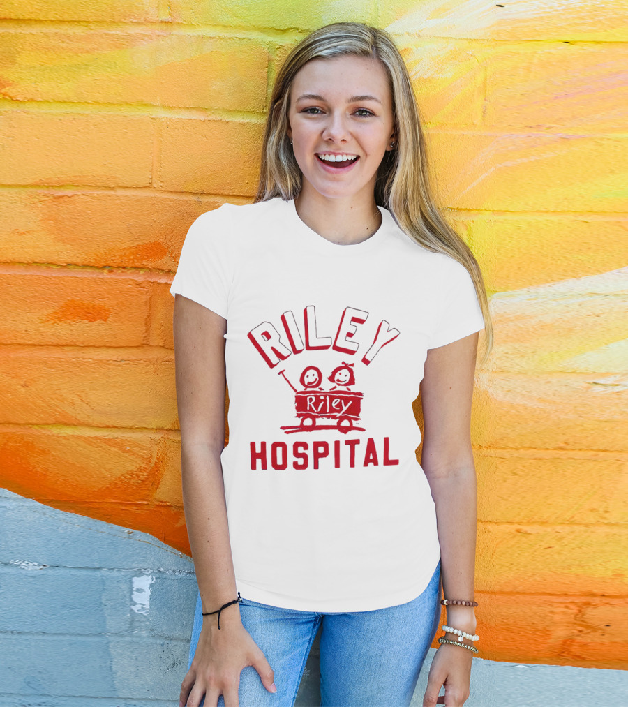 Riley Hospital Wagon Smiley Faces Arch T-Shirt