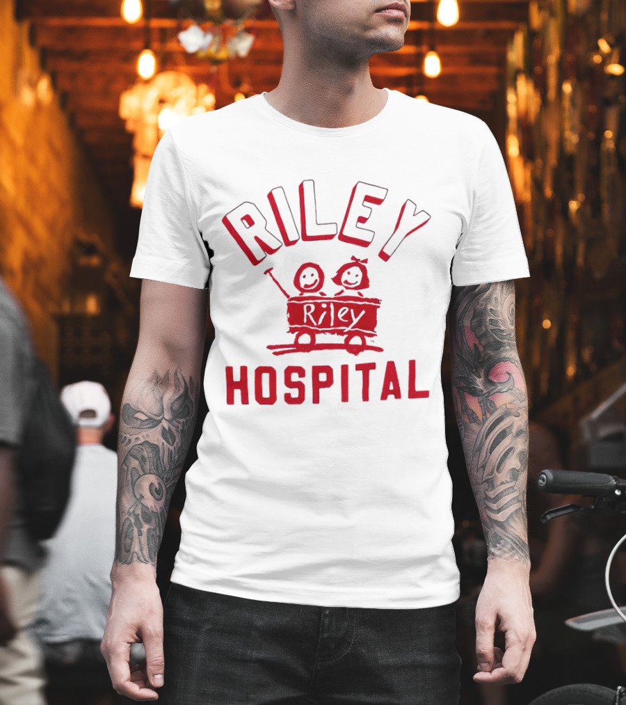 Riley Hospital Wagon Smiley Faces Arch T-Shirt