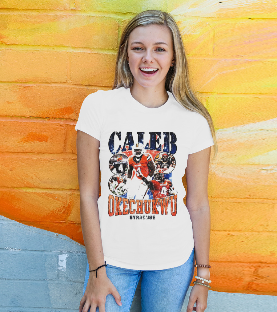 Caleb Okechukwu Syracuse Orange Football Vintage 4 T-Shirt