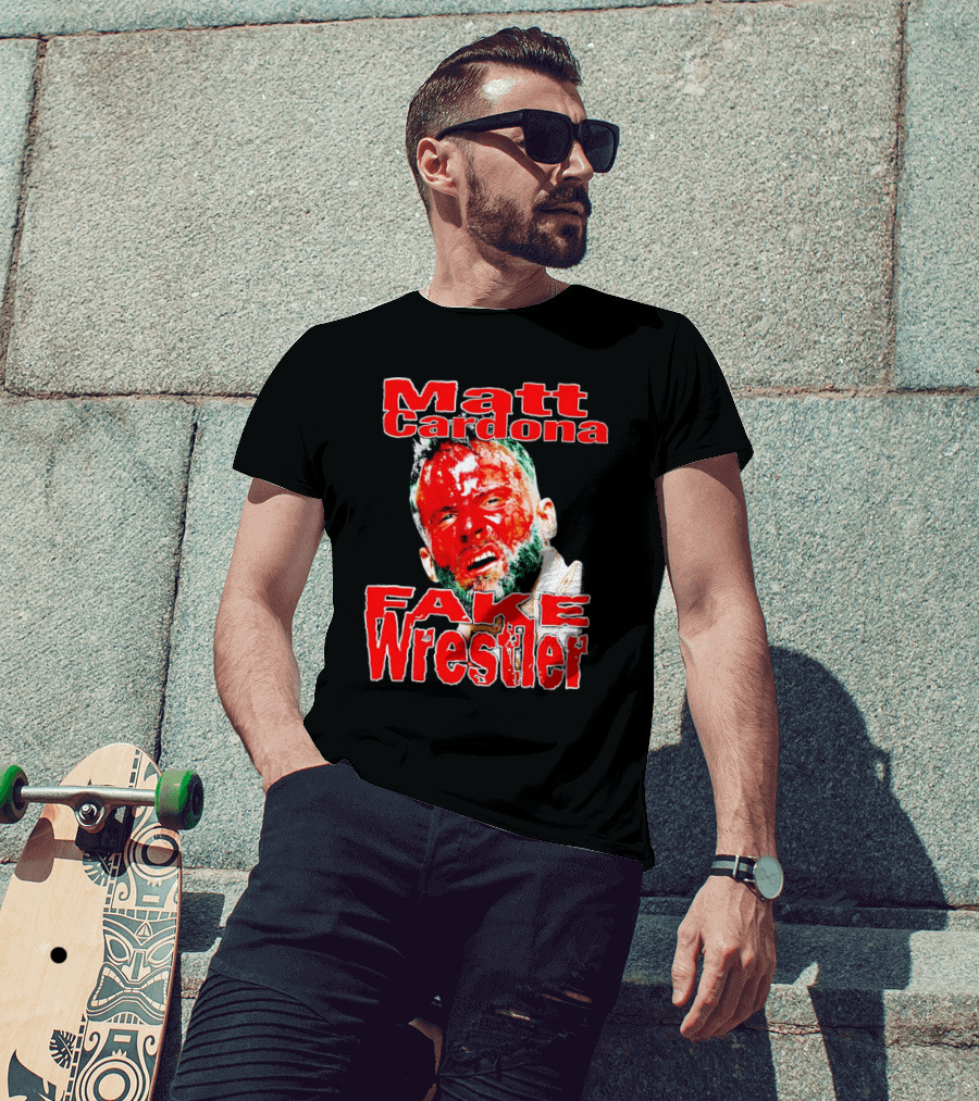 Matt Cardona Bloodied Face Fake Wrestler T-Shirt