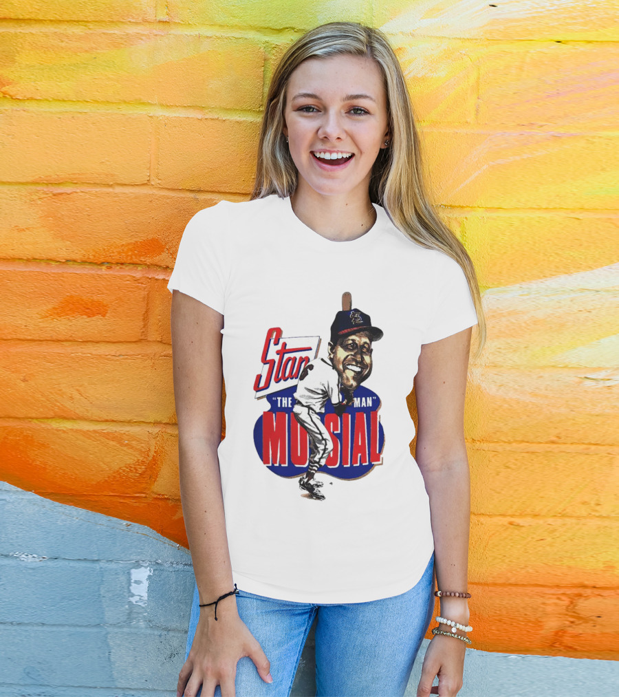Stan Musial The Man St. Louis Cardinals Caricature T-Shirt